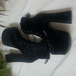 Killstar Velvet Platform Boots